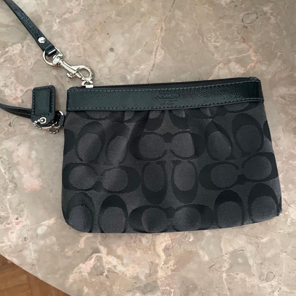 Coach black wristlet
